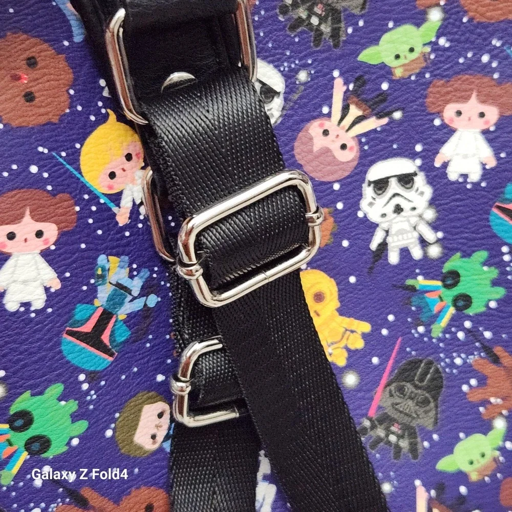 Loungefly Star Wars‎ Chibi Galaxy Purple Mini Backpack Vegan Leather Disney Bag